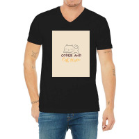 Coder And Cat Mom Codingcoder Software Engineer Developer Programmer G V-neck Tee | Artistshot