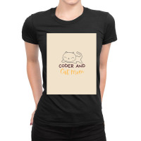 Coder And Cat Mom Codingcoder Software Engineer Developer Programmer G Ladies Fitted T-shirt | Artistshot