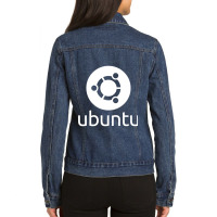 Dark Ubuntu Linux Ladies Denim Jacket | Artistshot