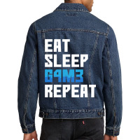 Eat Sleep Game Repeat Funny Leetcode Leet Men Denim Jacket | Artistshot