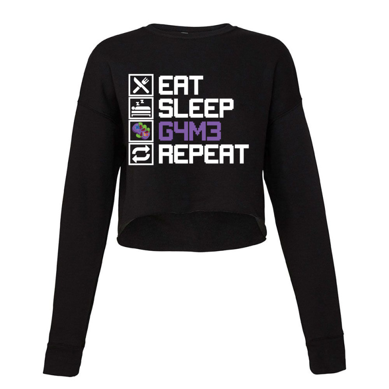 Eat Sleep Game Repeat Mmo Rpg Leetcode Leet Gift Cropped Sweater | Artistshot