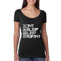 Eat Sleep Leet Repeat Leetcode 1337 L33t Gift Women's Triblend Scoop T-shirt | Artistshot