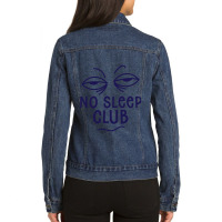 No Sleep Club Hoodie Sleepy Eyes Ladies Denim Jacket | Artistshot