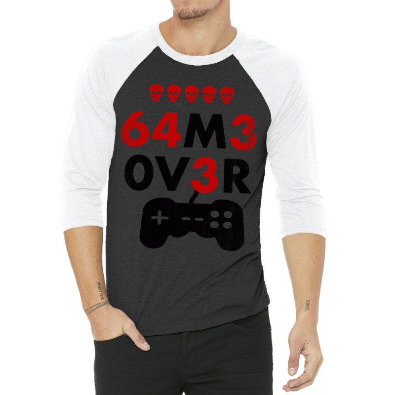 Game Over Leet Code Style - 64m3 0v3r - Red And Black 3/4 Sleeve Shirt by JONAHANDERSON | Artistshot