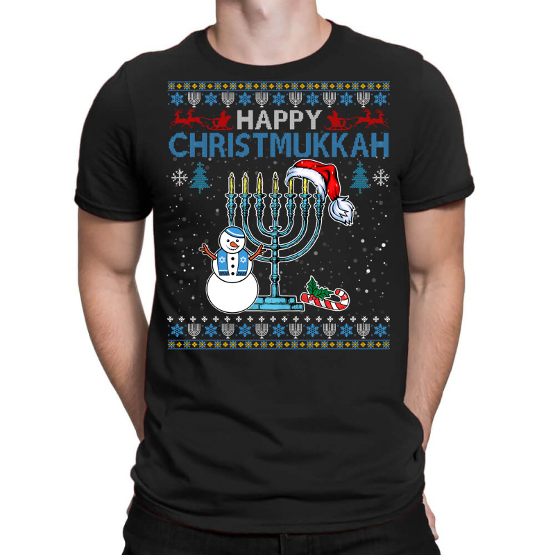 Merry Christmukkah Jewish Hanukkah Christmas Ugly Sweater T-shirt | Artistshot