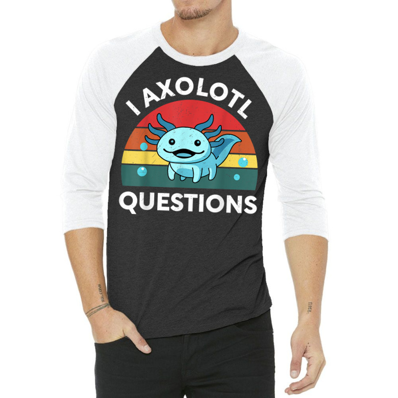 Retro Anime Shirt I Axolotl Questions Amine Lovers Gift T Shirt 3/4 Sleeve Shirt by cm-arts | Artistshot