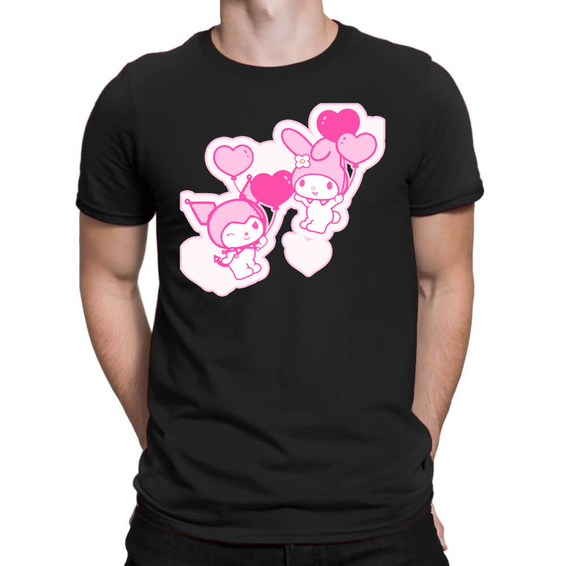 My Melody And Kuromi Valentine's Day Hearts T-shirt | Artistshot