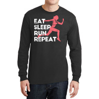 Eat Sleep Run Repeat Track And Field Girl Marathon Running Pullover Ho Long Sleeve Shirts | Artistshot