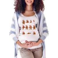 Christmas Math Teacher Fraction Gingerbread Cookie Santa Hat T Shirt Maternity Scoop Neck T-shirt | Artistshot