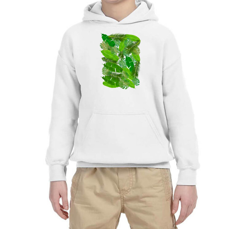 Plants Leafs Pattern   Monstera Deliciosa Youth Hoodie by sepulohsepuluh | Artistshot