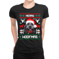 Cocker Spaniel Gift For Merry Christmas Woofmas Clothes T Shirt Ladies Fitted T-shirt | Artistshot