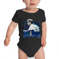 Adam Frazier Baseball Paper Poster Mariners Baby Bodysuit | Artistshot