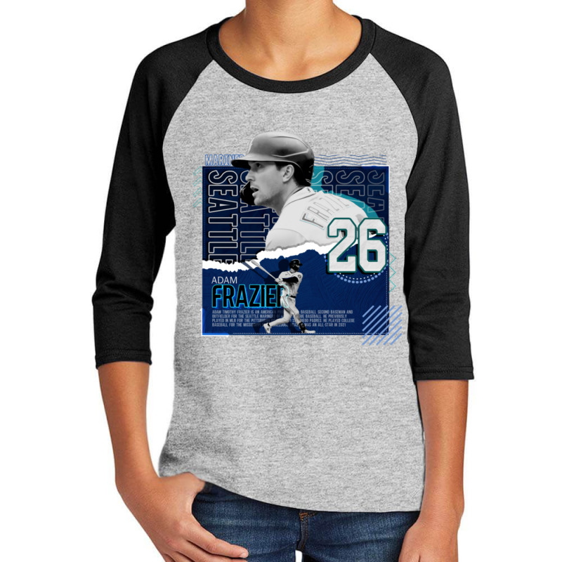 Adam Frazier Baseball Paper Poster Mariners Youth 3/4 Sleeve | Artistshot