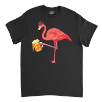 Beer Drinking Flamingo Drinker Wading Bird Oktoberfest Gift Sweatshirt Classic T-shirt | Artistshot