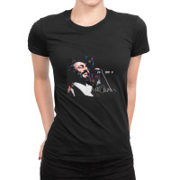 Original Portrait Of Luciano Pavarotti Ladies Fitted T-shirt | Artistshot