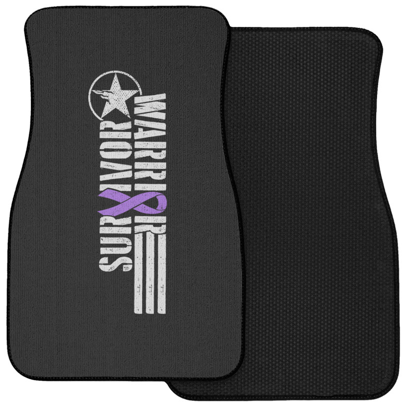 Domestic Violence Survivor - Purple Military-style Awareness Ribbon Front Car Mat | Artistshot