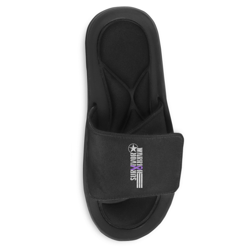 Domestic Violence Survivor - Purple Military-style Awareness Ribbon Slide Sandal | Artistshot