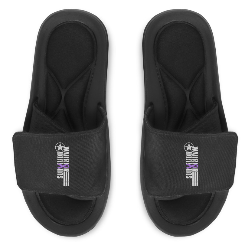 Domestic Violence Survivor - Purple Military-style Awareness Ribbon Slide Sandal | Artistshot