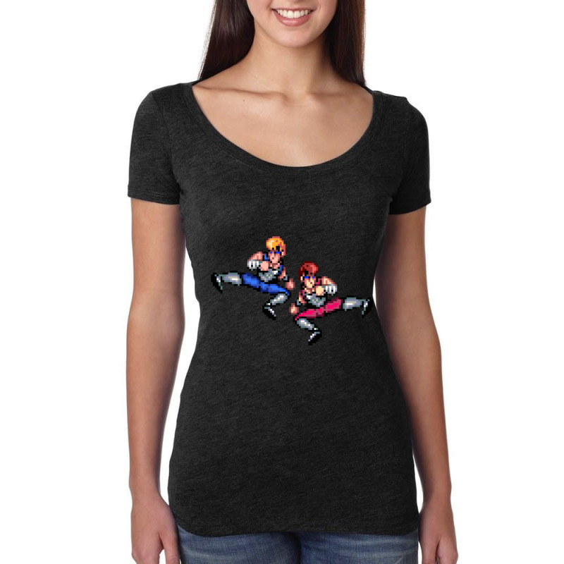 Double Dragon Flying Kicks Women's Triblend Scoop T-shirt by ERNIEHERNANDEZ | Artistshot