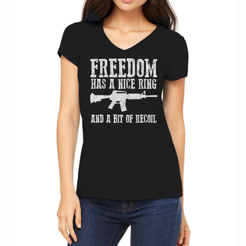 Awesome Freedom Has A Nice Ring And A Bit Of Recoil Sweatshirt Women's V-Neck T-Shirt by cm-arts | Artistshot