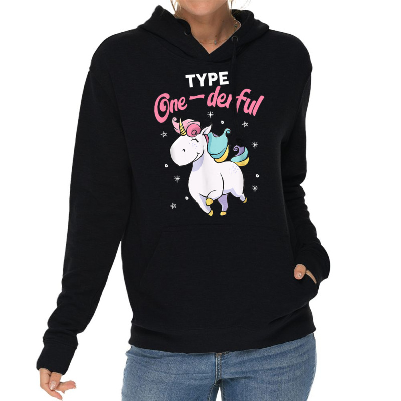 Type Onederful Shirt Type 1 Diabetes Awareness Unicorn T Shirt Lightweight Hoodie by cm-arts | Artistshot