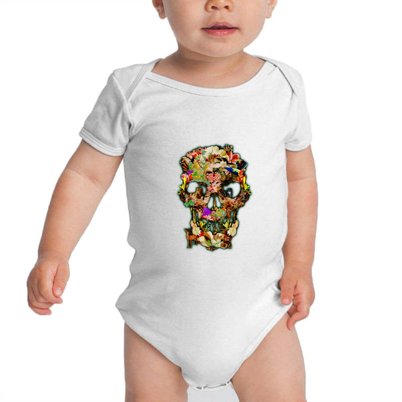 United Animal Kingdom Sugar Skull   Day Of The Dead Baby Bodysuit by sepulohsepuluh | Artistshot