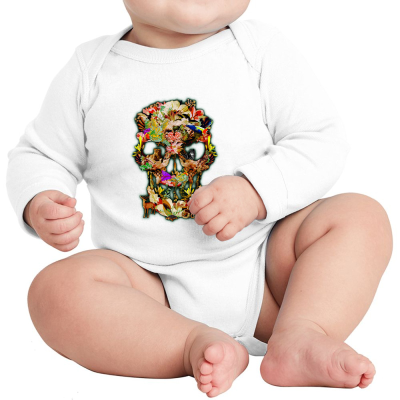 United Animal Kingdom Sugar Skull   Day Of The Dead Long Sleeve Baby Bodysuit by sepulohsepuluh | Artistshot