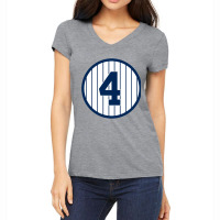 Lou Gehrig #4 Merch Legend Women's V-neck T-shirt | Artistshot