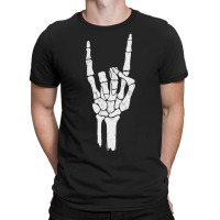 Skeleton Hand Devil Horns Rock Hand Gesture T-shirt | Artistshot