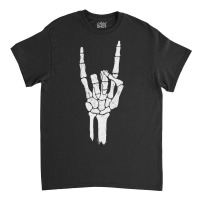 Skeleton Hand Devil Horns Rock Hand Gesture Classic T-shirt | Artistshot