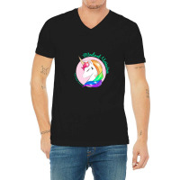 Medical Unicorn Rare Disease Awareness V-neck Tee | Artistshot