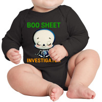 Boo Sheet Investigator Halloween Men Long Sleeve Baby Bodysuit | Artistshot