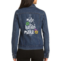 Mele Kalikimaka Christmas Tree Hawaiian Hawaii Xmas Ladies Denim Jacket | Artistshot