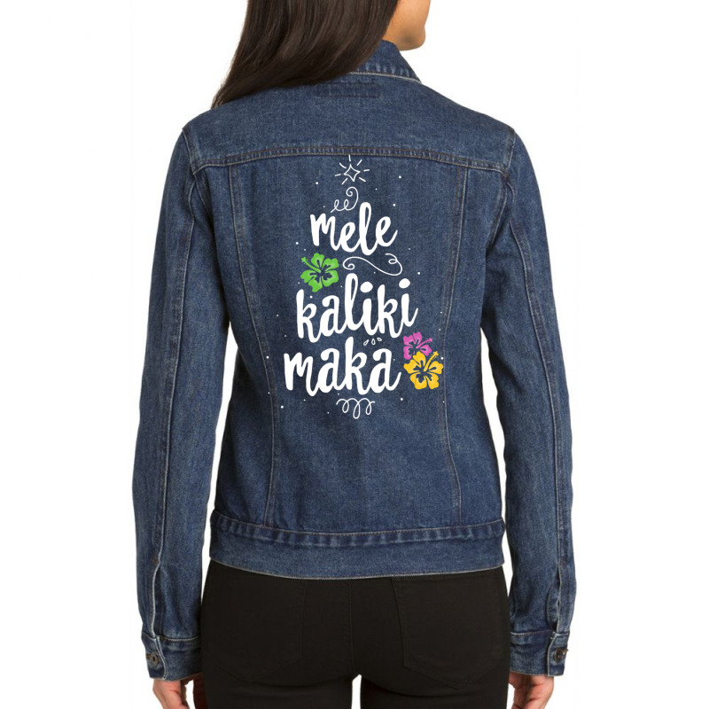 Mele Kalikimaka Christmas Tree Hawaiian Hawaii Xmas Ladies Denim Jacket by cm-arts | Artistshot