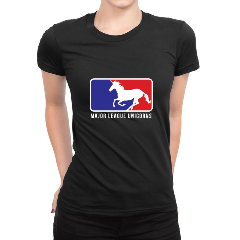 Major League Unicorns Baseball Ladies Fitted T-Shirt by eugenecasandra | Artistshot