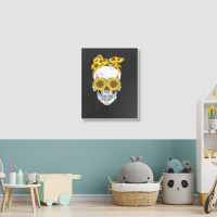 Skull Sunflower, Skull Sunflower Vintage, Skull Sunflower Art, Skull S Portrait Canvas Print | Artistshot