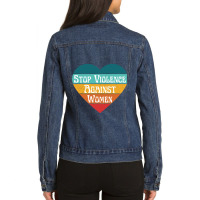 Violence Against Women Ladies Denim Jacket | Artistshot