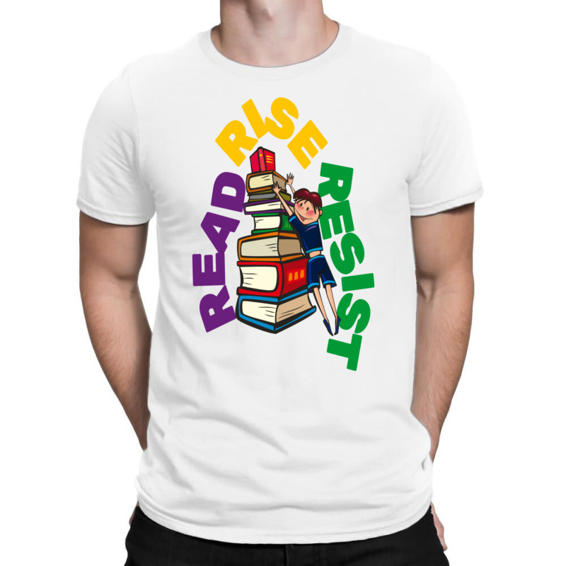 Read Rise Resist Girl With Books T-shirt | Artistshot