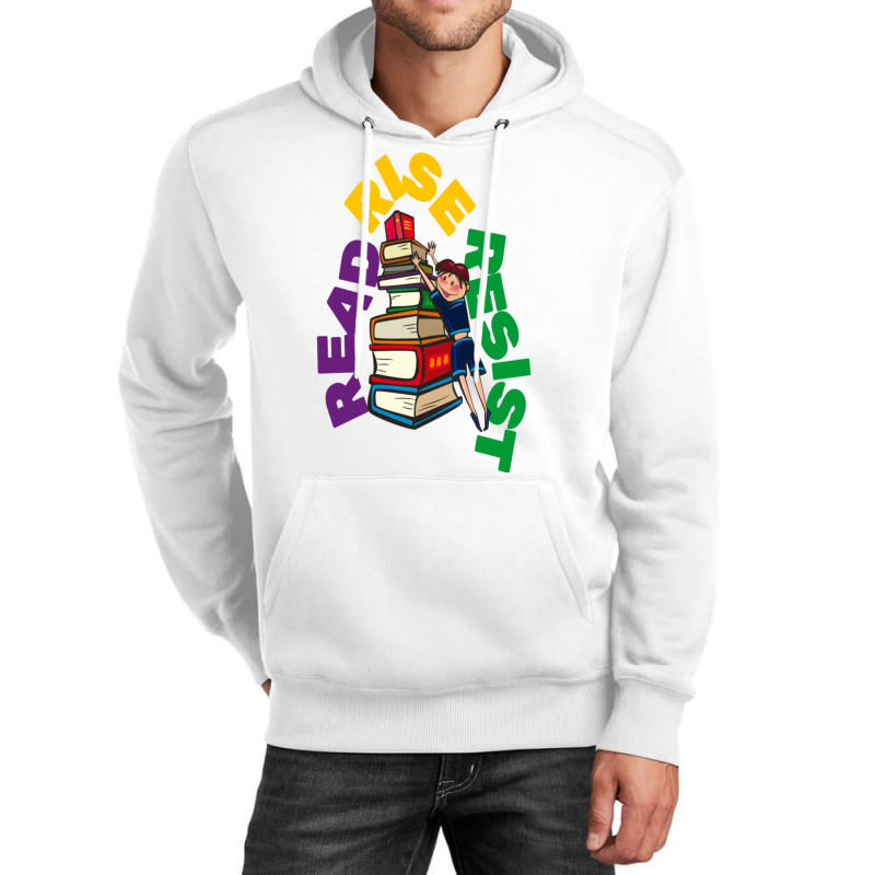 Read Rise Resist Girl With Books Unisex Hoodie | Artistshot