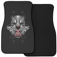 Tiger Head Vector Illustration, Tiger's Ferocious Head, Tiger's Fearso Front Car Mat | Artistshot