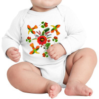 Slavic Colorful Birds, Flowers Petrykivka Painting Ethnical Premium T Long Sleeve Baby Bodysuit | Artistshot