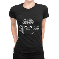 Angry Popcorn Bag In White Ladies Fitted T-shirt | Artistshot