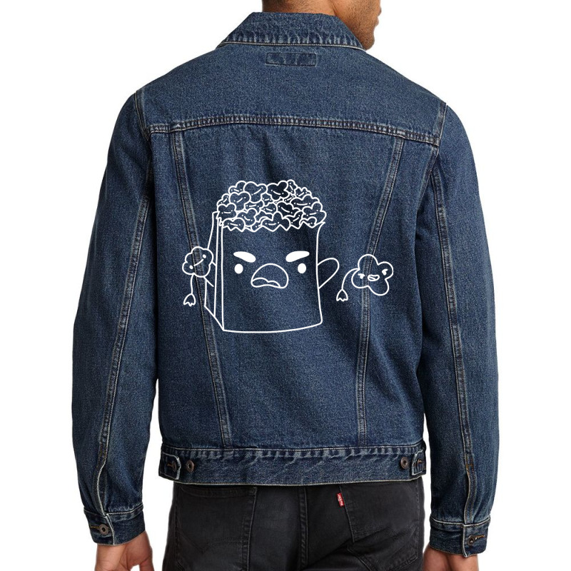 Angry Popcorn Bag In White Men Denim Jacket by Kanmosrin52 | Artistshot