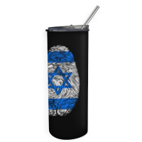 Fingerprint Dna Biometry Israel Flag T Shirt Skinny Tumbler | Artistshot