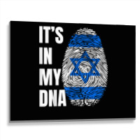 Fingerprint Dna Biometry Israel Flag T Shirt Metal Print Horizontal | Artistshot