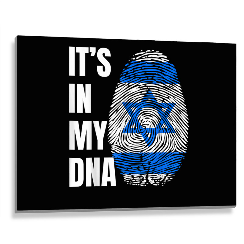 Fingerprint Dna Biometry Israel Flag T Shirt Metal Print Horizontal by cm-arts | Artistshot