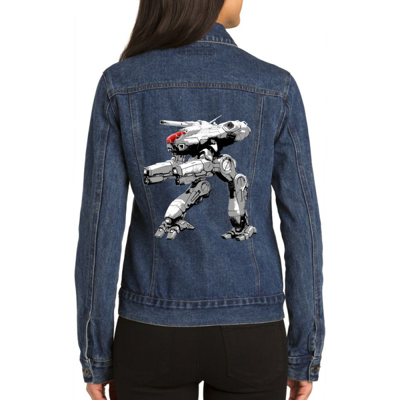 The War Between Military Means In 31st Century Battletech Game Maraude Ladies Denim Jacket by cm-arts | Artistshot