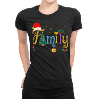 Family Letters Christmas Style Love My Family Christmas T Shirt Ladies Fitted T-shirt | Artistshot