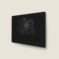 Vintage Black Octopus Marine Biologist Ocean Sea Life 5 Landscape Canvas Print | Artistshot