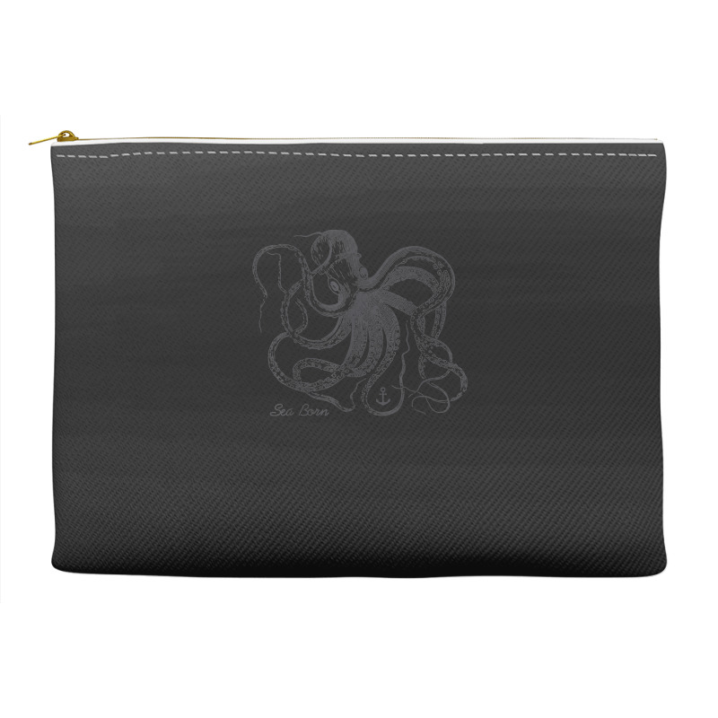 Vintage Black Octopus Marine Biologist Ocean Sea Life 5 Accessory Pouches | Artistshot